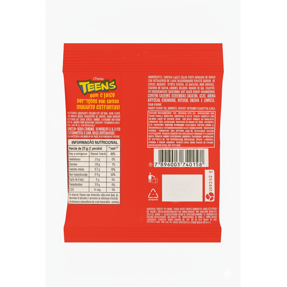 Galletas dulce con relleno sabor a avellana Teens Marilan (30 g / 1.05 oz) - Miniatura 2