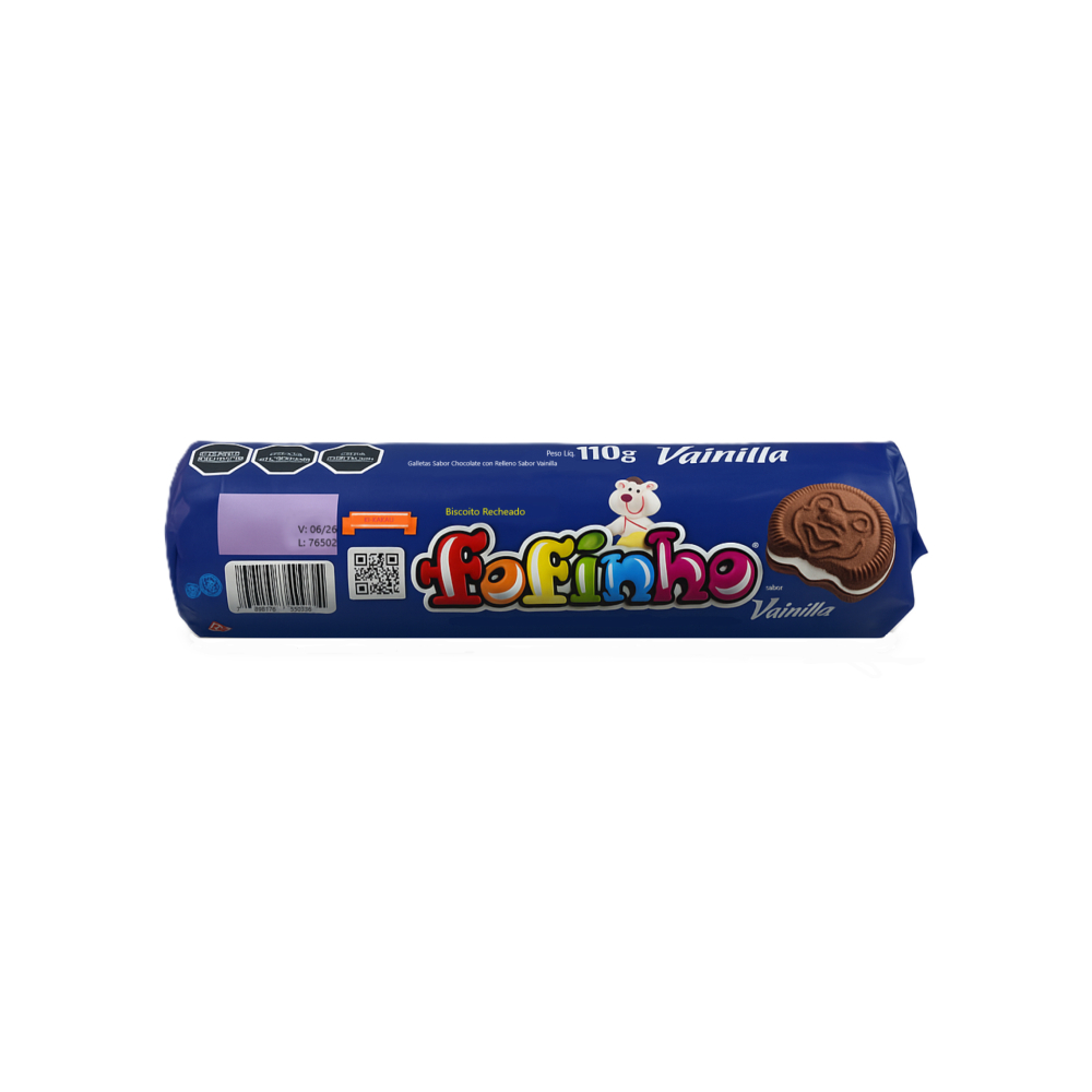 Galletas de chocolate rellenas con crema de vainilla Fofinho Ki-kakao (110 g / 3.9 oz) - Miniatura 2