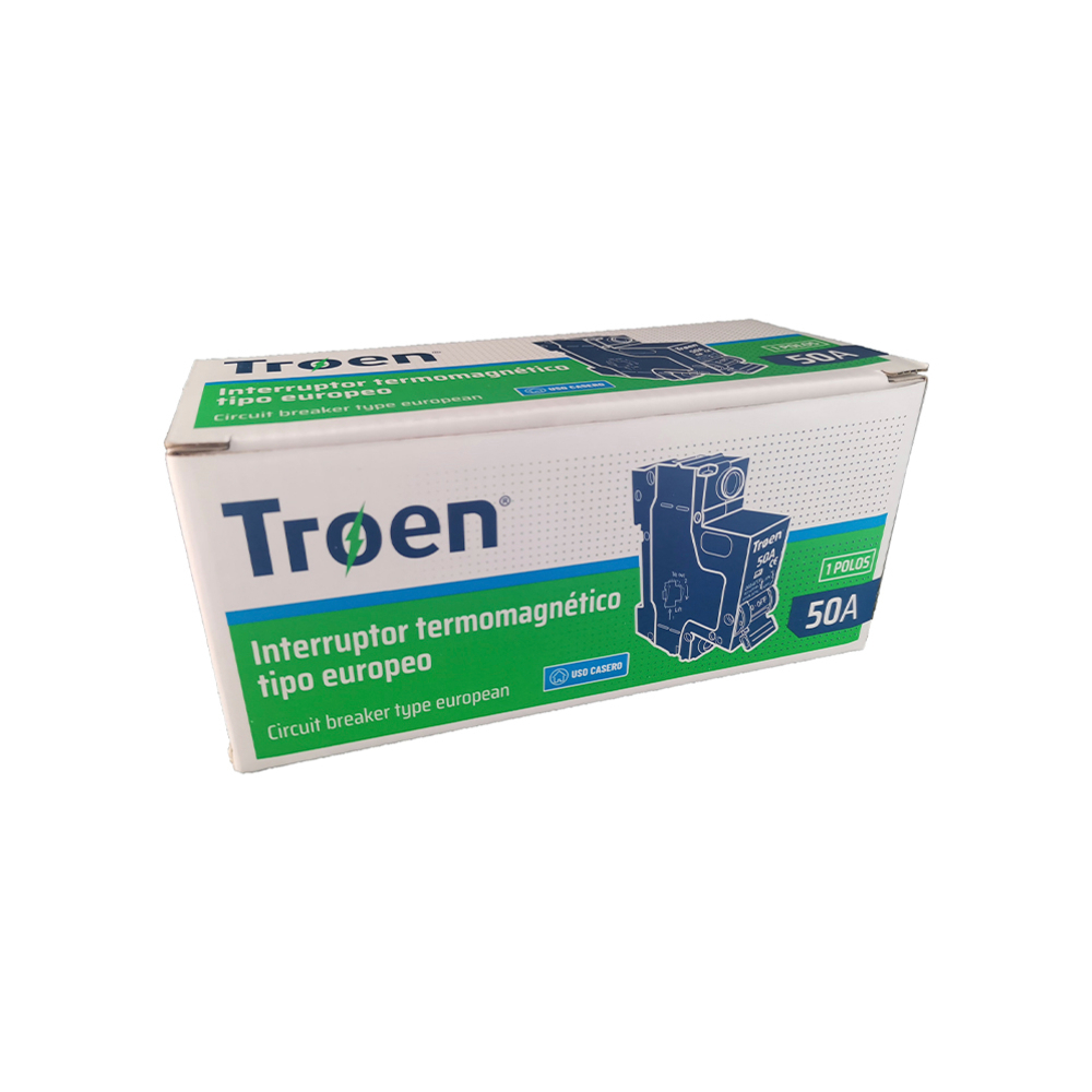 Interruptor - breaker - termomagnético de 1 polo tipo europeo Troen - Miniatura 2