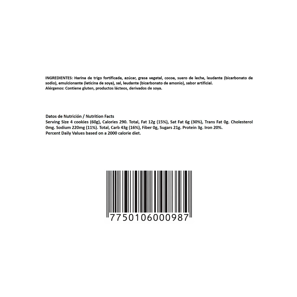 Galletas sabor chocolate con crema sabor vainilla Blackout San Jorge (240 g / 8.47 oz) - Miniatura 2