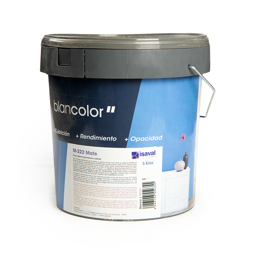 Pintura plástica interior color blanco M - 222 Isaval - Blancolor (5 kg / 11 lb) - Miniatura 2