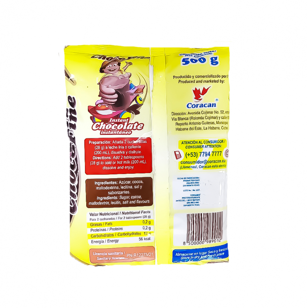 Chocolate en polvo instantáneo ChocoFiñe Coracan (500 g / 1.1 lb) - Miniatura 2