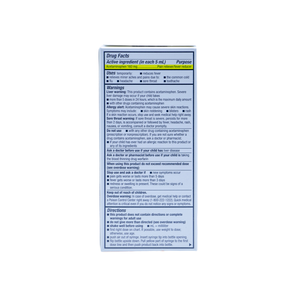 Acetaminofén suspensión oral para niños de 2-3 años 160 mg/5 ml Rugby (59 ml / 2 oz fl) - Miniatura 3