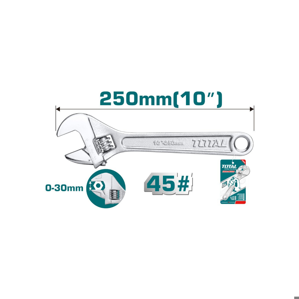 Llave ajustable de 10" Total Tools - Miniatura 4