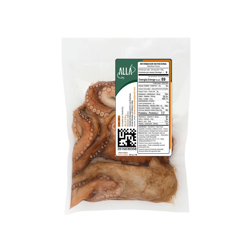 Pulpo limpio ALLÁ (907 g / 2 lb) - Miniatura 4