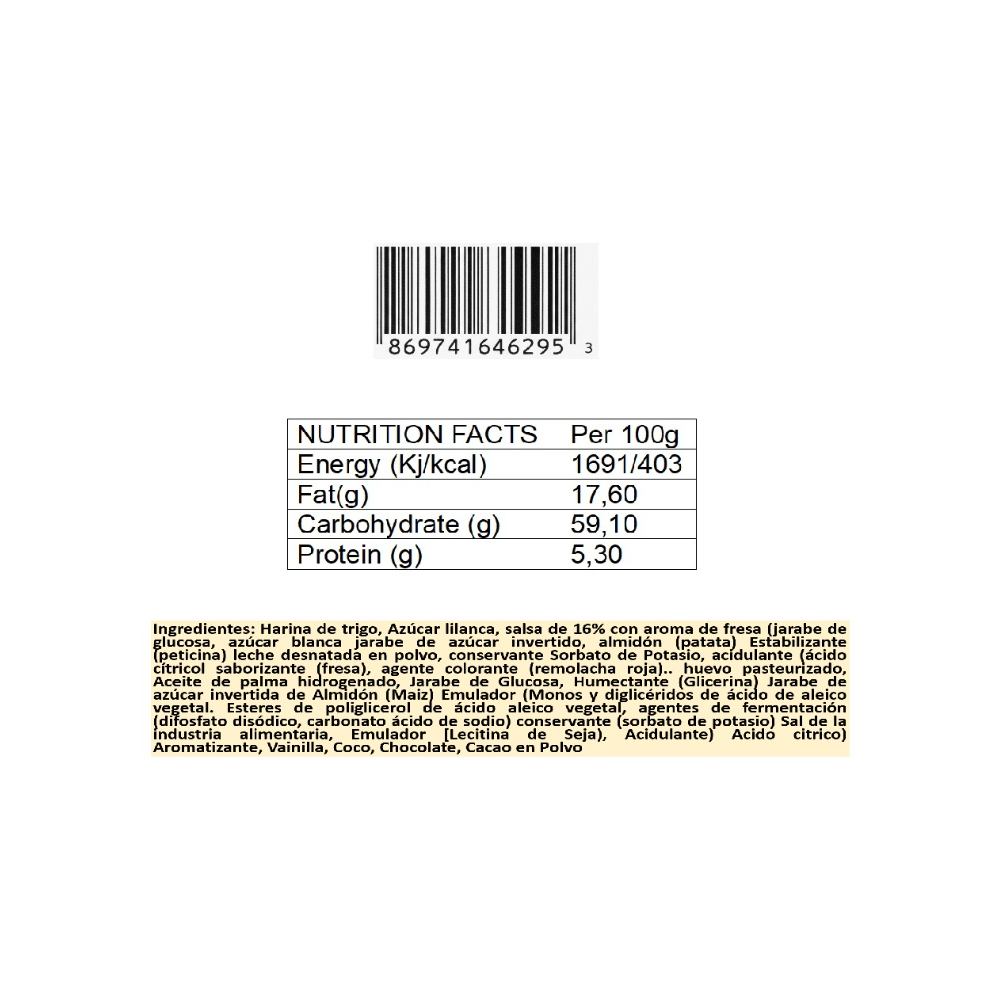 Pastel marmoleado con relleno sabor a fresa Efruz (40 g / 1.41 oz) - Miniatura 4