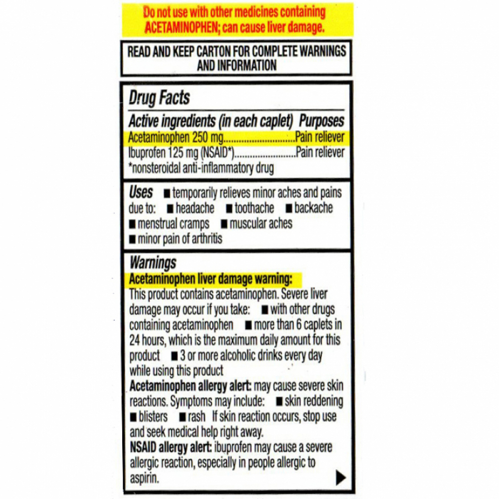 Acetaminofén 250 mg + Ibuprofeno 125 mg GoodSense (36 tabletas) - Miniatura 3