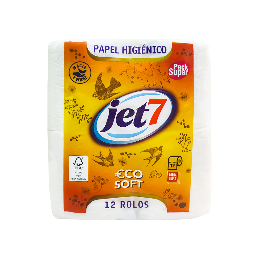 Papel higiénico doméstico doble hoja Jet7 (12 U) - Miniatura 3
