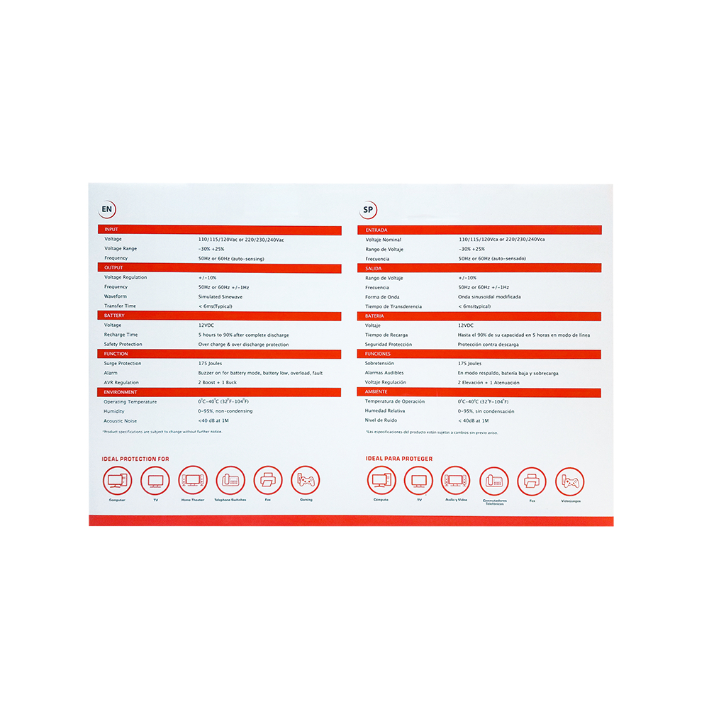 UPS línea interactiva con regulador de voltaje 600 VA APlus - Miniatura 4
