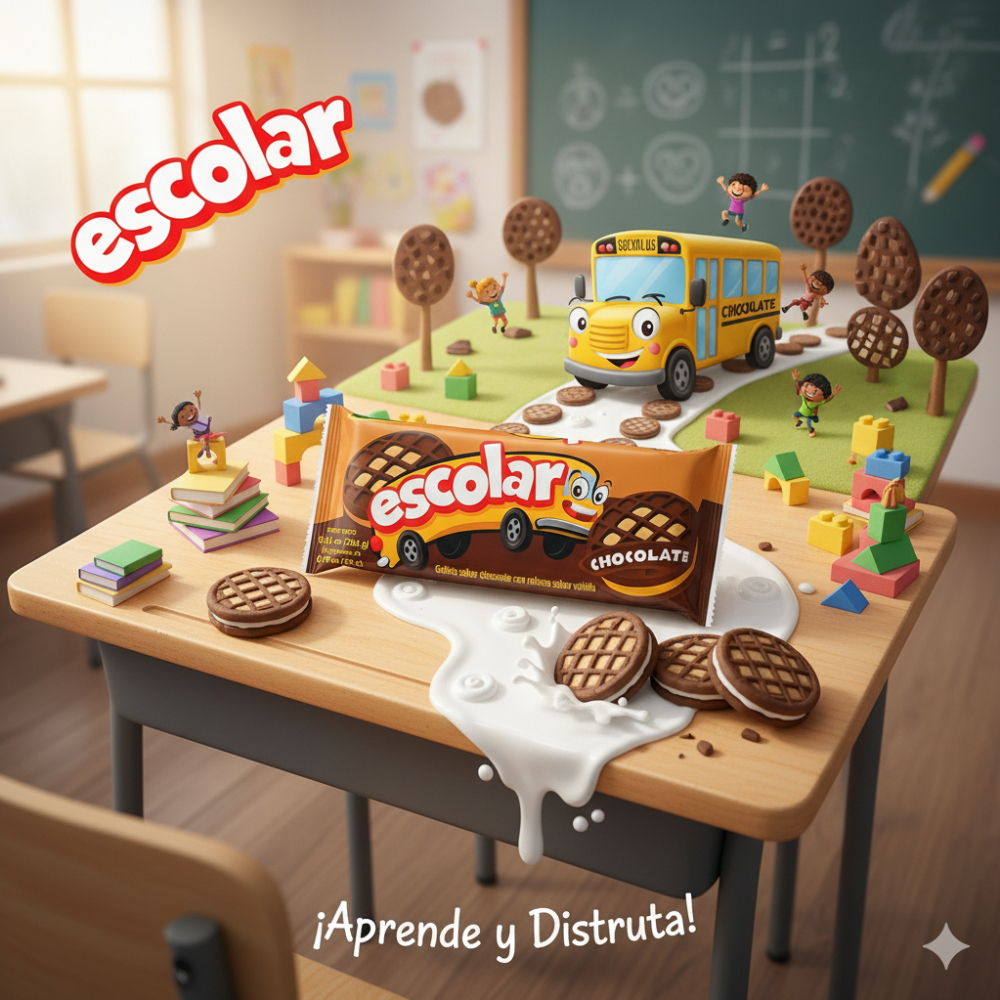 Galleta de chocolate con relleno sabor a vainilla Escolar (264 g / 9.31 oz) - Miniatura 4