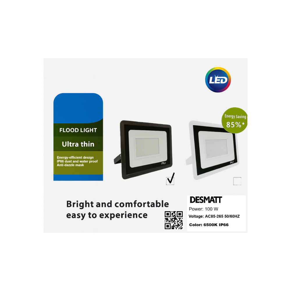 Lámpara LED color negro de 100 W Desmatt - Miniatura 2