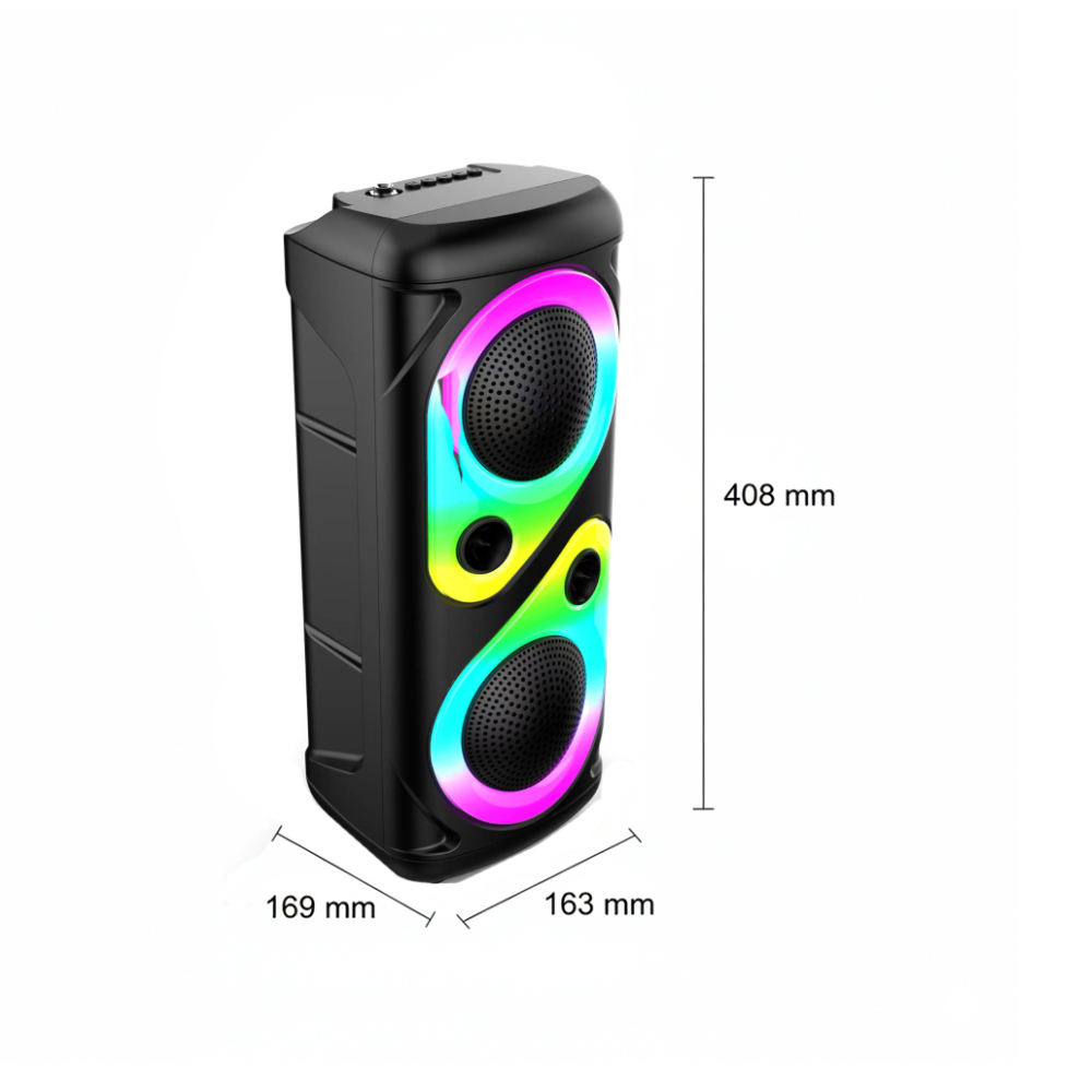 Bocina portátil de doble bocina color negro Electrocuba CS-4426 - Miniatura 2