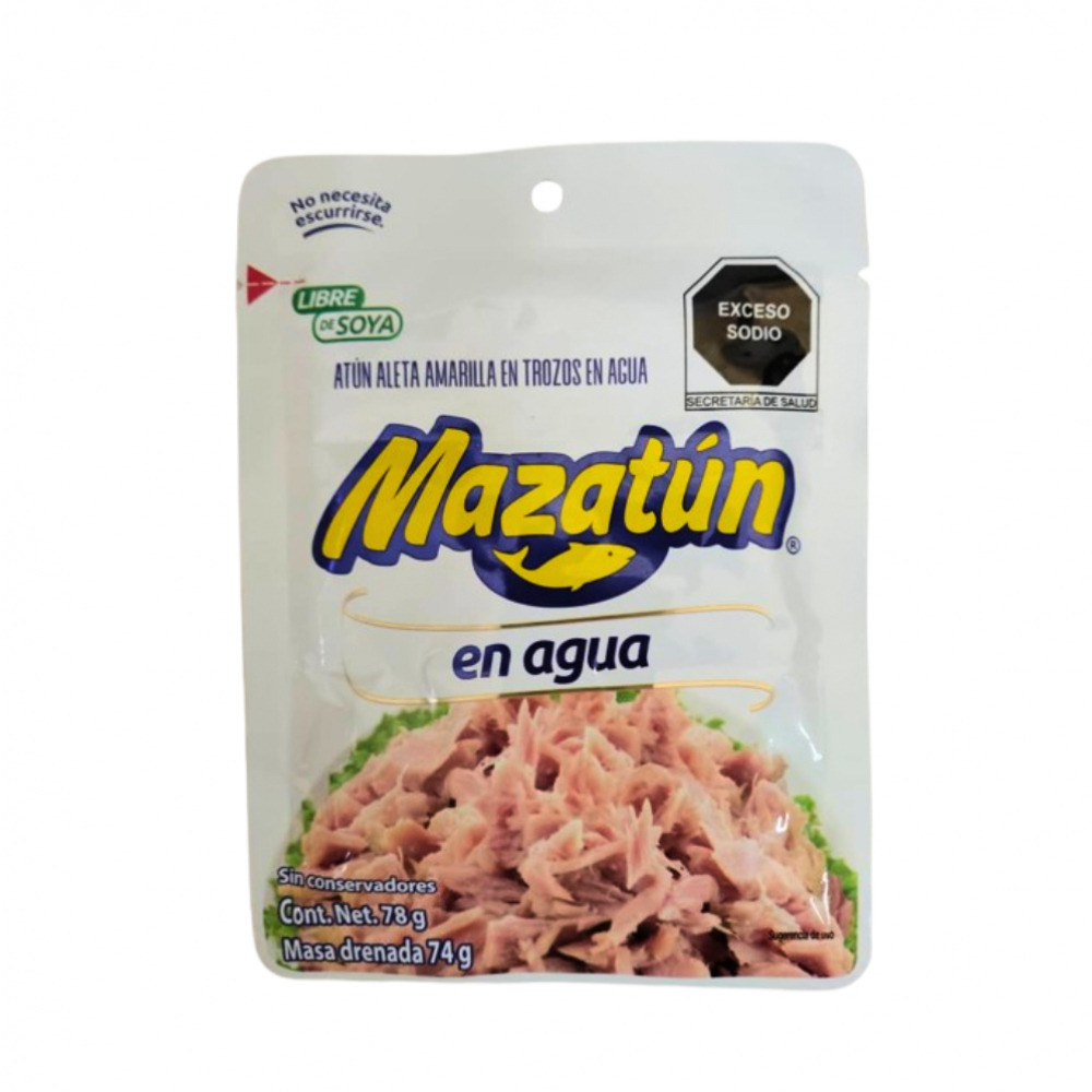 Atún aleta amarilla en trozos y en agua Mazatún (78 g / 2.7 oz) - Miniatura 2