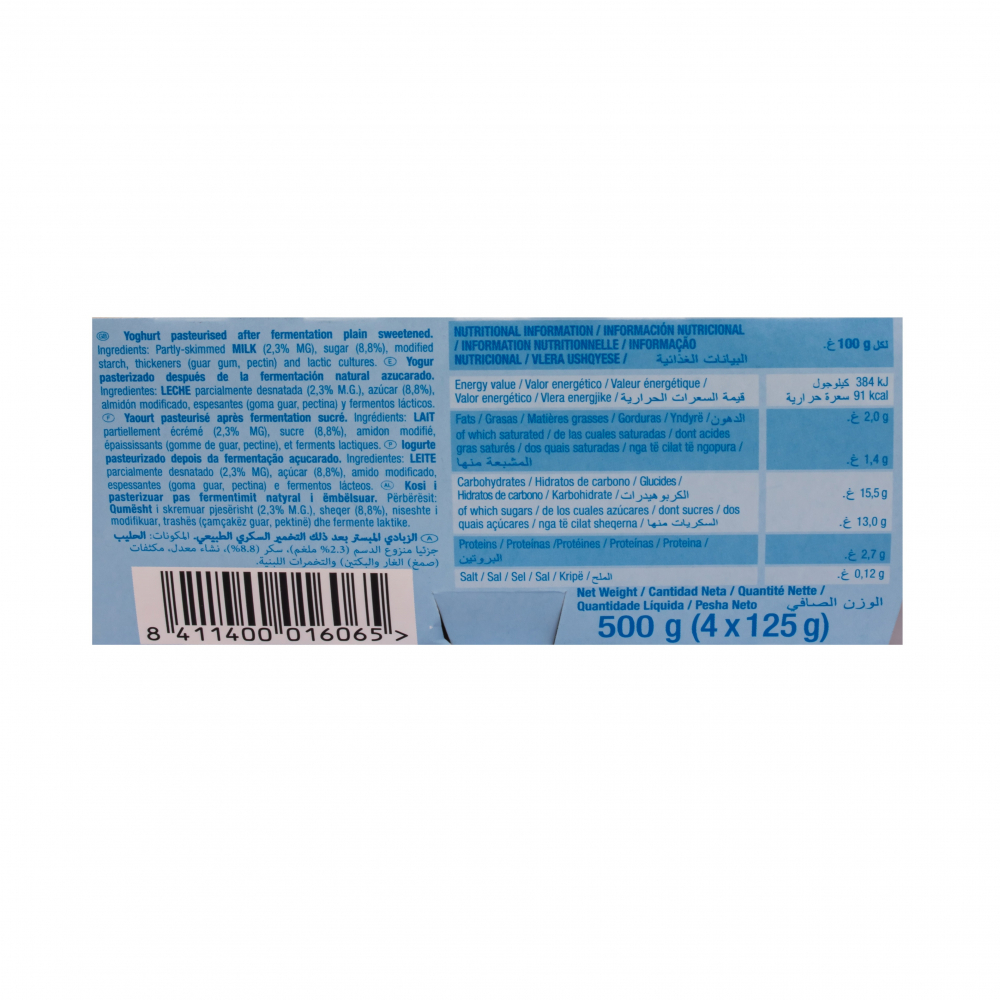 Yogurt natural azucarado yogu+ Feiraco (4 x 125 g / 4.41 oz) - Miniatura 3
