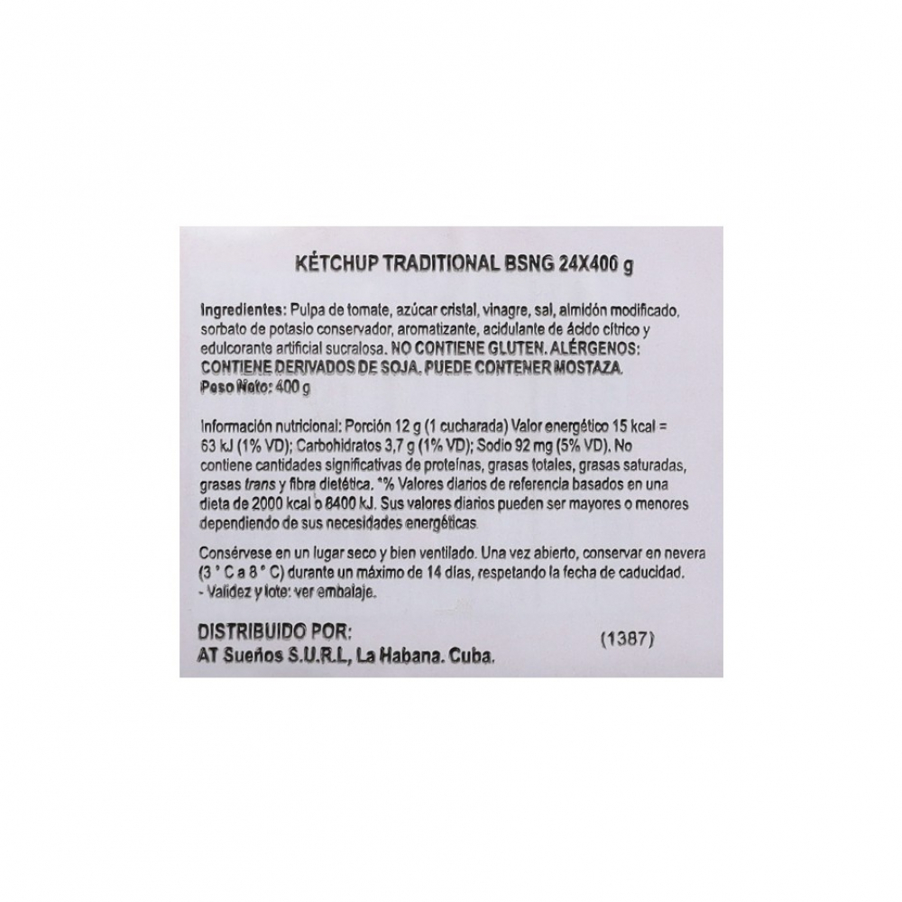 Kétchup tradicional Sofruta (400 g / 14.10 oz) - Miniatura 3