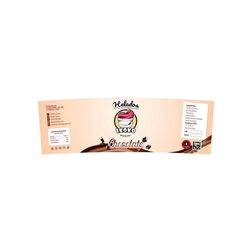 Helado sabor chocolate IKOKO (4 L) - Miniatura 2