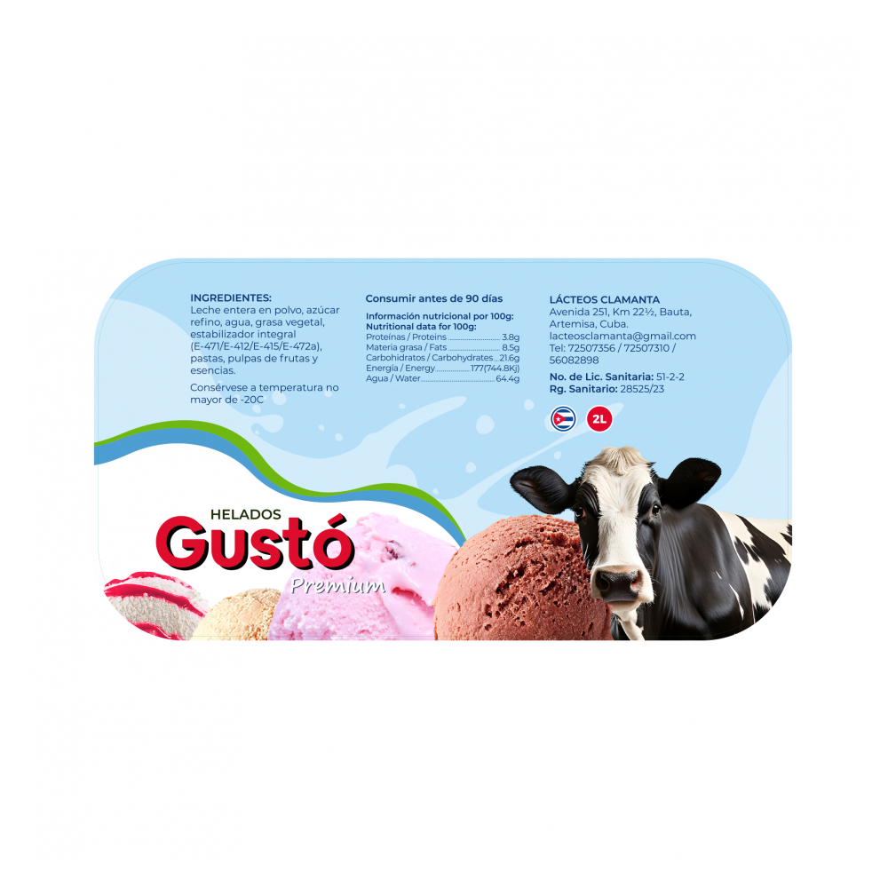 Helado Premium de fresa Gustó (2 L) - Miniatura 3