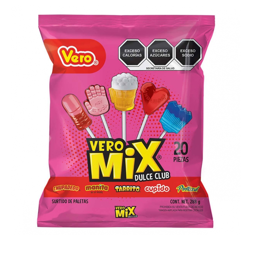Surtido de paletas de caramelo macizo acidulado Vero Mix (288 g / 10.1 oz) - Miniatura 2
