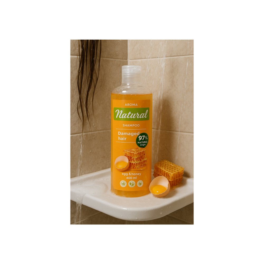 Champú de Huevo y Miel para cabellos dañados Aroma Natural (400 ml) - Miniatura 4