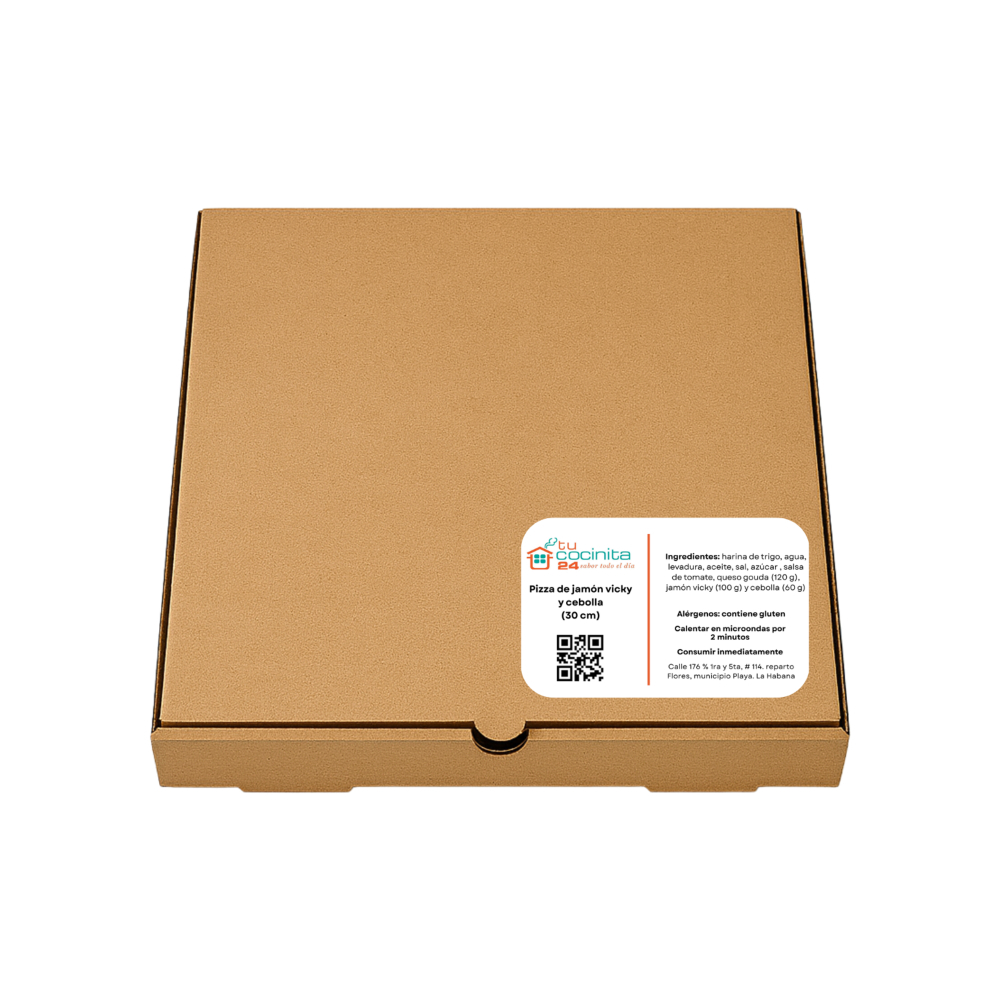 Pizza de jamón vicky y cebolla Tucocinita24 (30 cm) - Miniatura 3