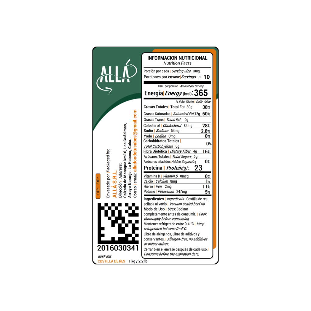 Costilla de res ALLÁ (1 kg / 2.2 lb) - Miniatura 4
