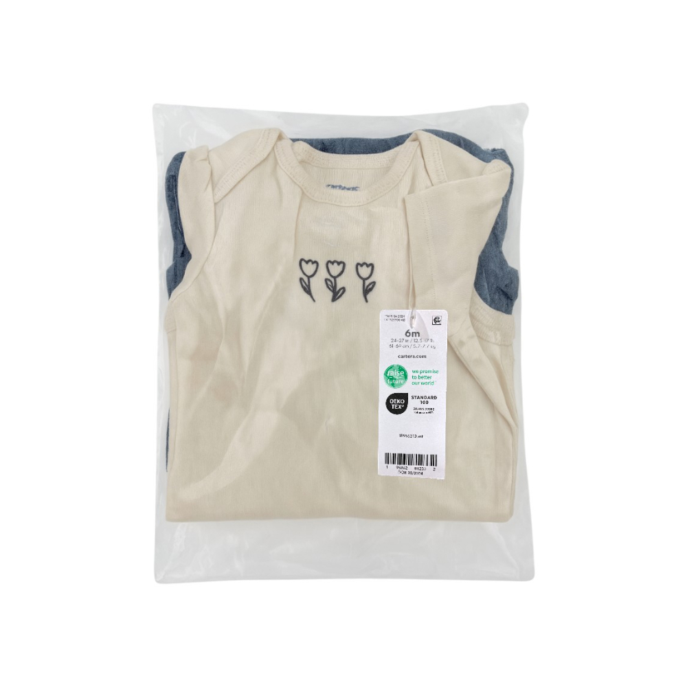 Conjunto de 5 bodys florales de manga corta para bebé Carter´s (Talla 6 meses) - Miniatura 2