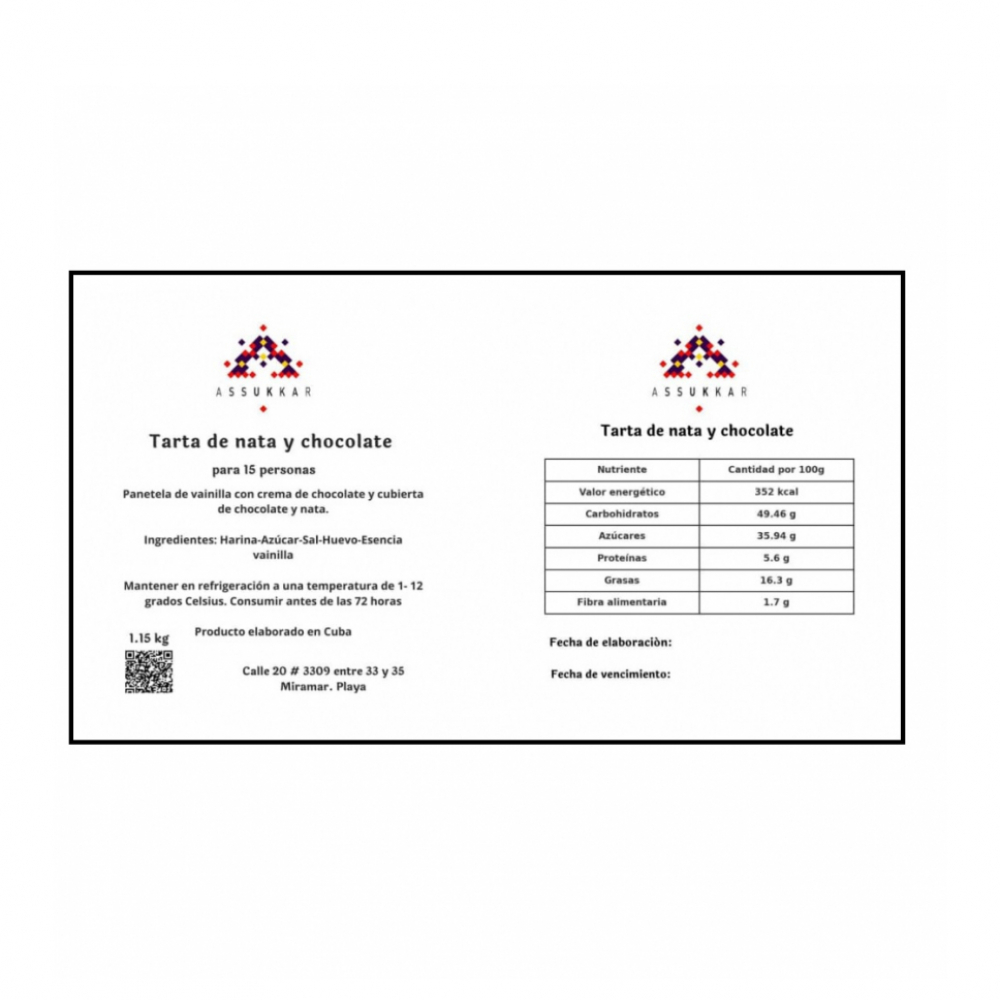 Tarta de nata y chocolate Assukkar (para 15 personas) - Miniatura 4