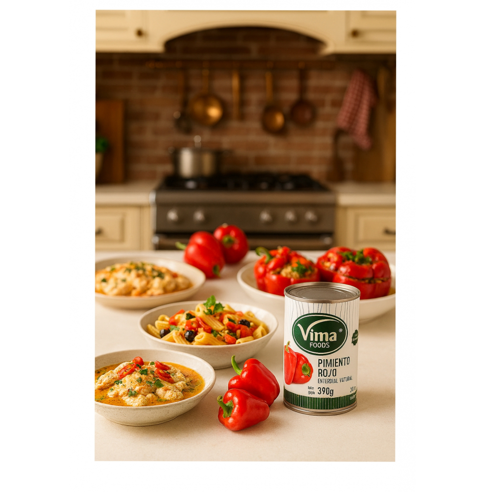 Pimiento rojo entero natural Vima Foods (390 g / 13.75 oz) - Miniatura 2