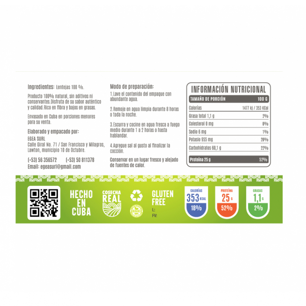 Lentejas Cosecha Real (3 x 1 kg / 2.2 lb) - Miniatura 2