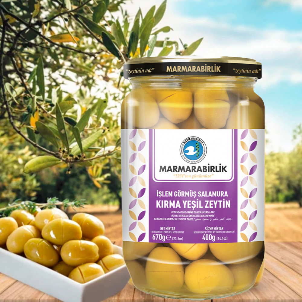 Aceitunas verdes partidas en salmuera Marmarabirlik (400 g / 14.1 oz) - Miniatura 4