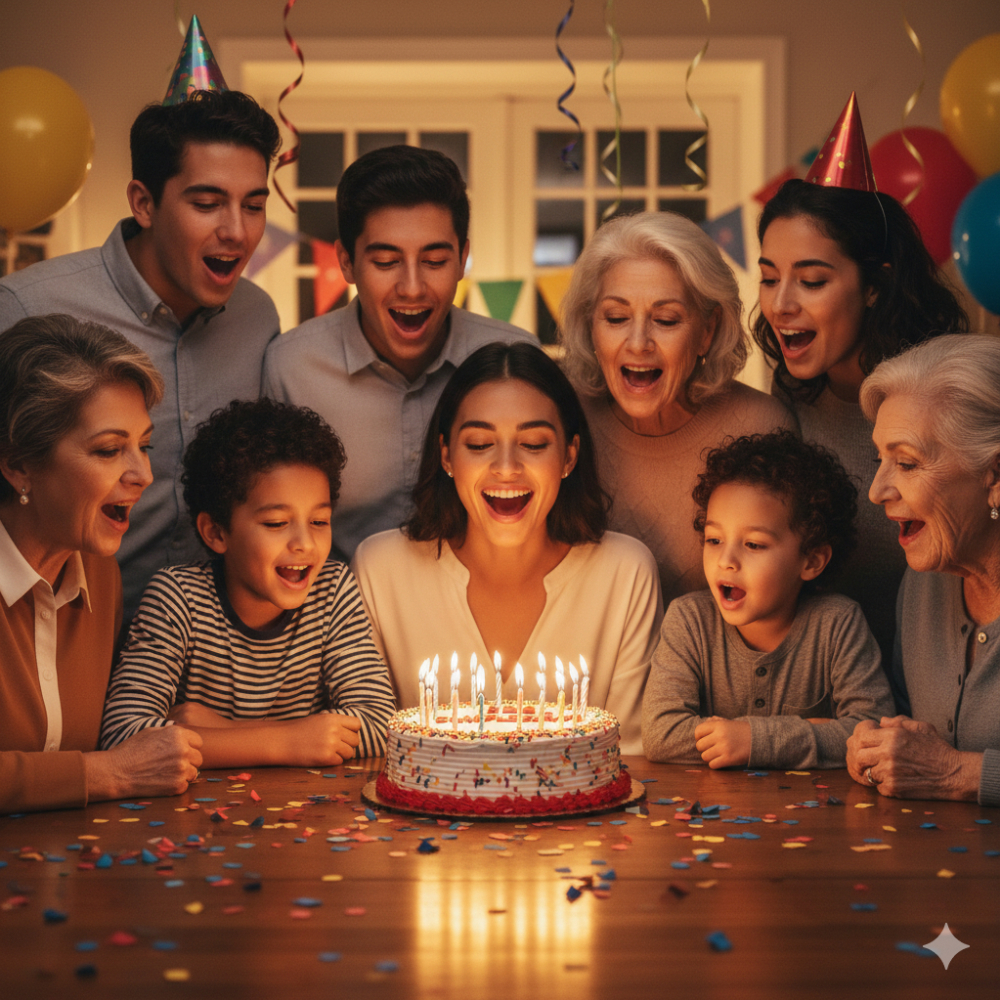 Cake de nata feliz cumpleaños rojo y blanco con chispitas MCH Panadería (10 comensales) - Miniatura 4