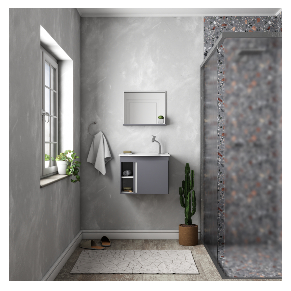 Mueble de baño gris en madera Cozimax Safira - Miniatura 2