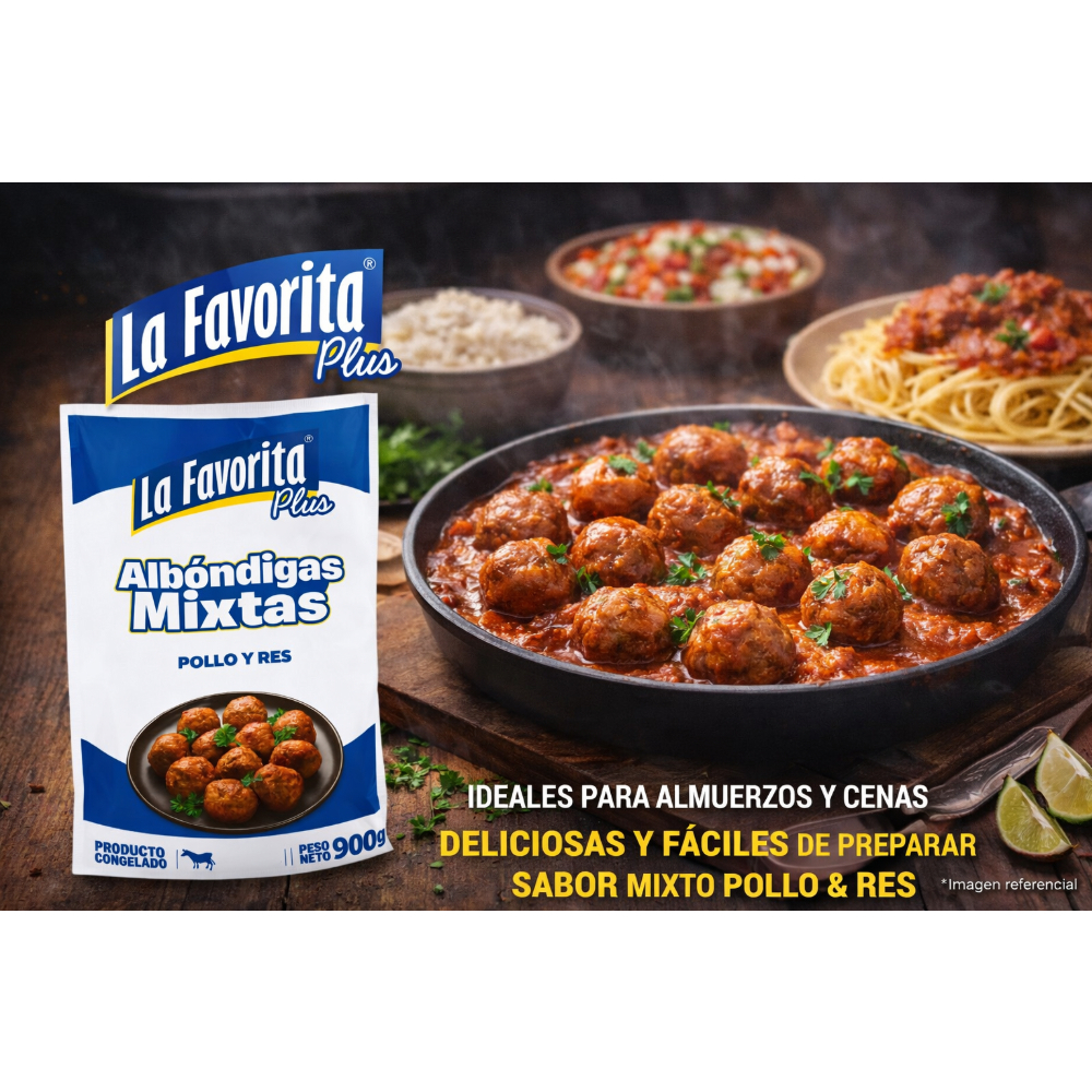 Albóndigas mixtas de pollo y res La Favorita Plus (900 g / 1.98 lb) - Miniatura 4