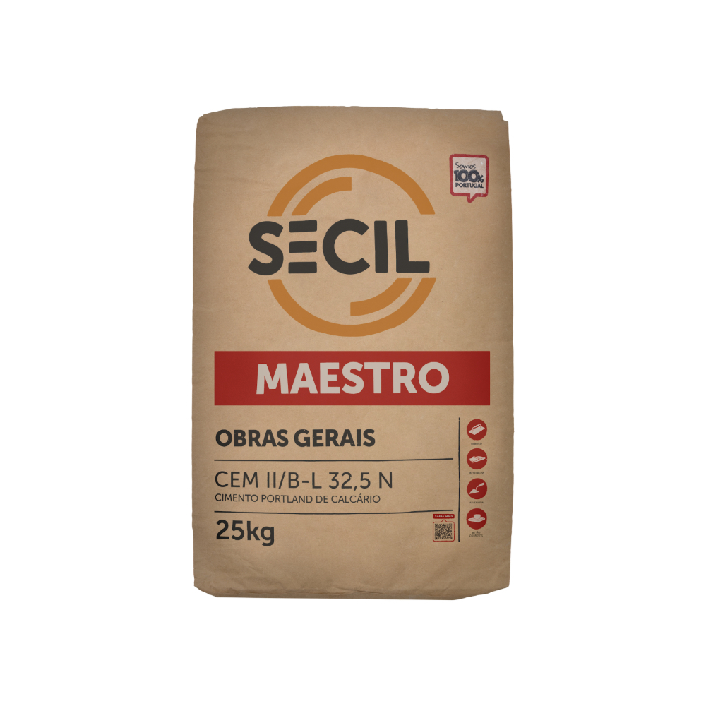 Cemento portland calizo CEM II/B-L 32,5 N Secil Maestro (25 kg / 55.12 lb) - Miniatura 4