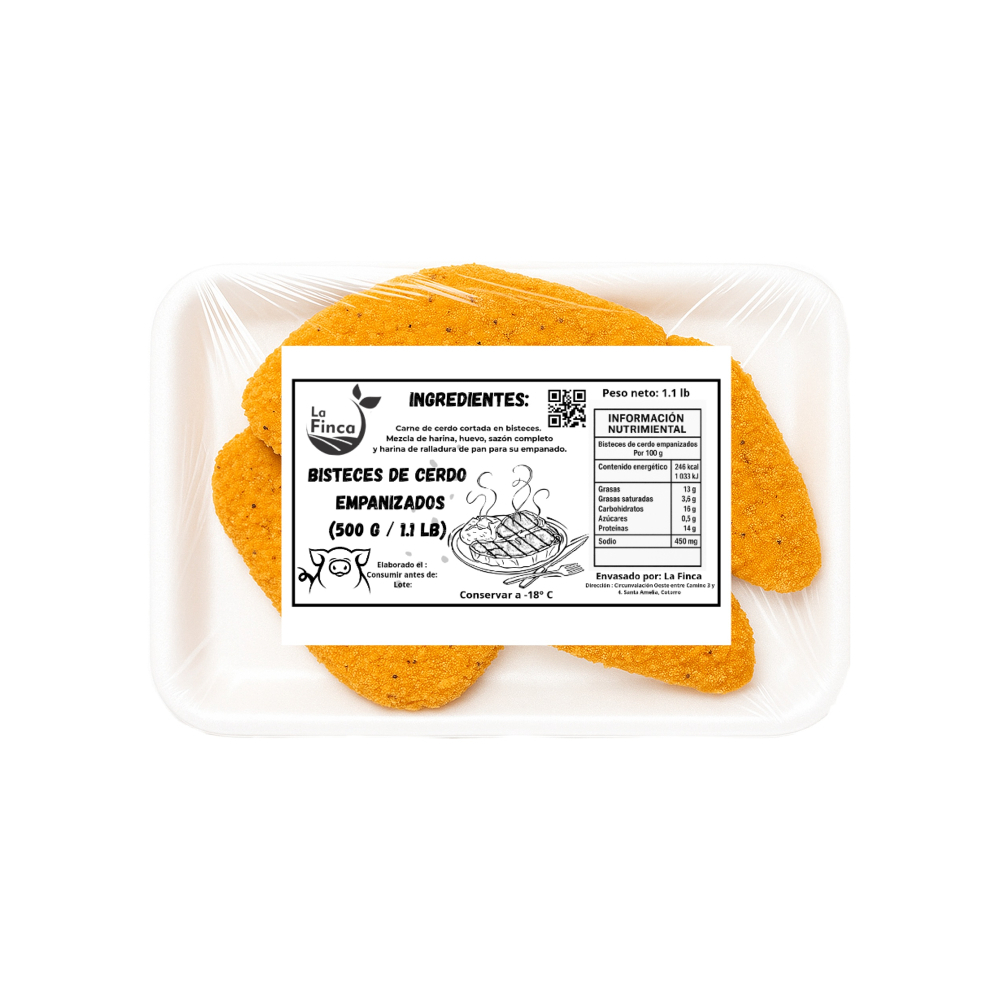Bisteces de cerdo empanizados La Finca (500 g / 1.1 lb) - Miniatura 3
