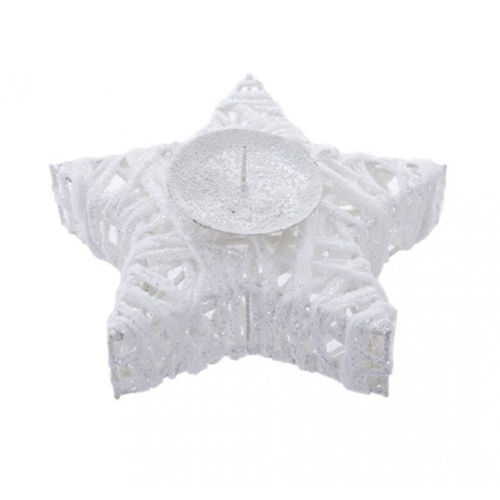 Portavela brillante estrella con vela Casa y Menaje - Miniatura 2