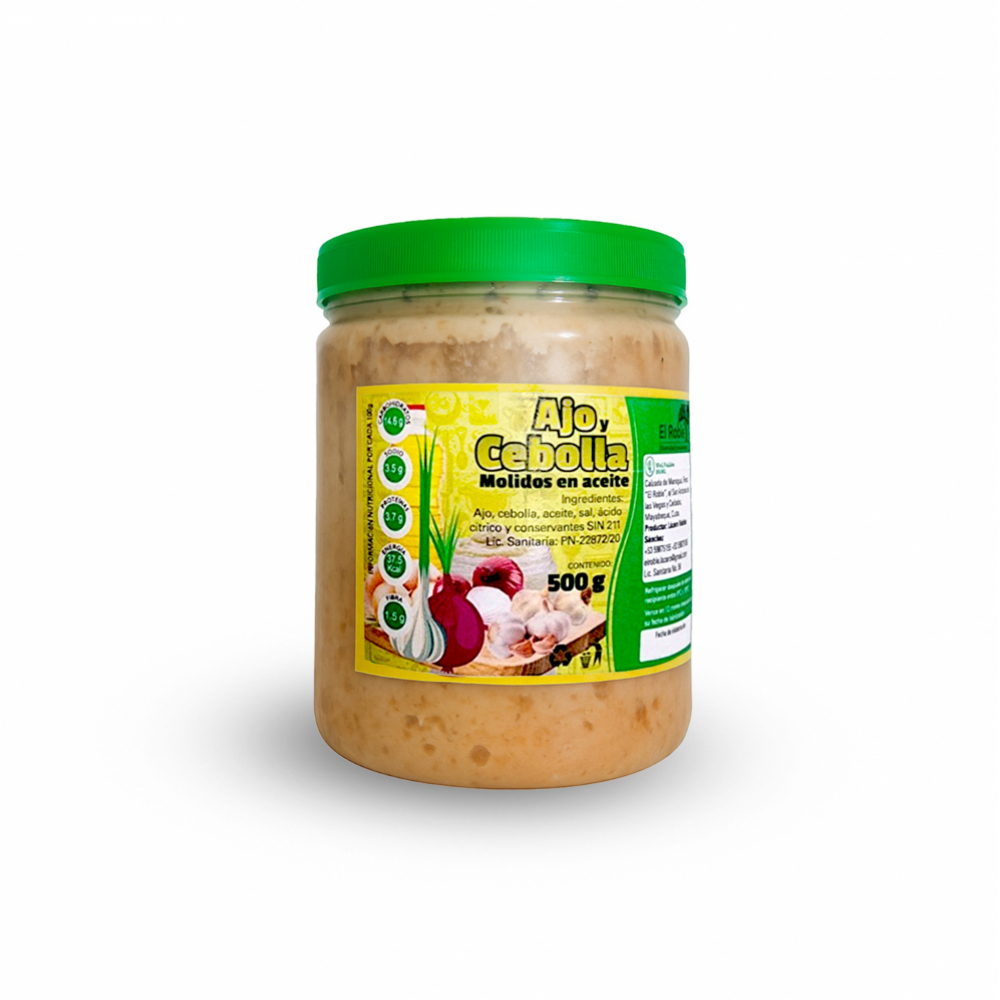 Ajo y cebolla molidos en aceite El Roble (500 g / 1.10 lb) - Miniatura 2