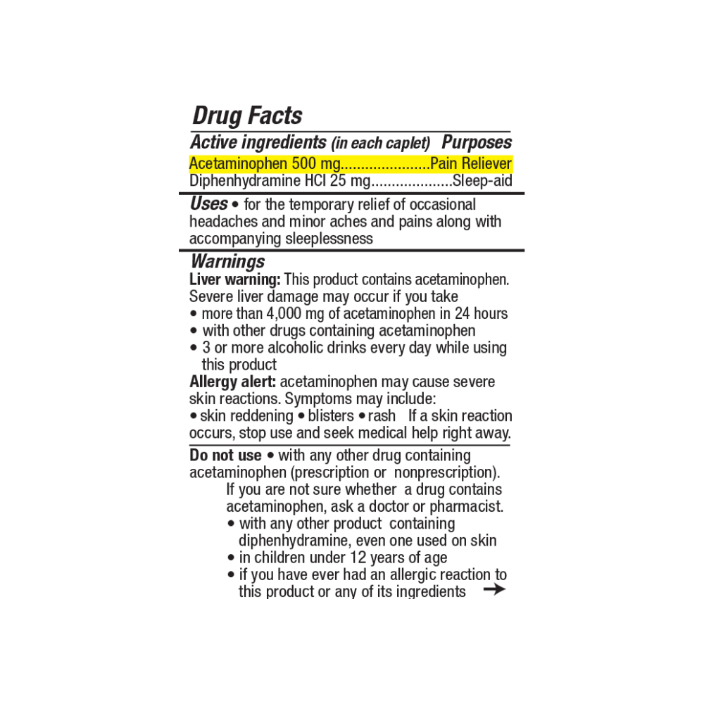 Acetaminofén 500 mg + Difenhidramina HCl 25 mg Health Star (50 cápsulas) - Miniatura 2