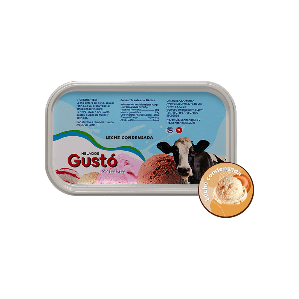 Helado Premium de leche condensada Gustó (2 L) - Miniatura 2