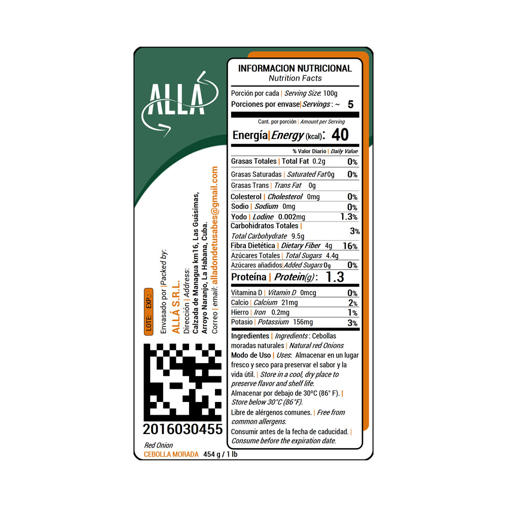 Cebolla morada ALLÁ (454 g / 1 lb) - Miniatura 3