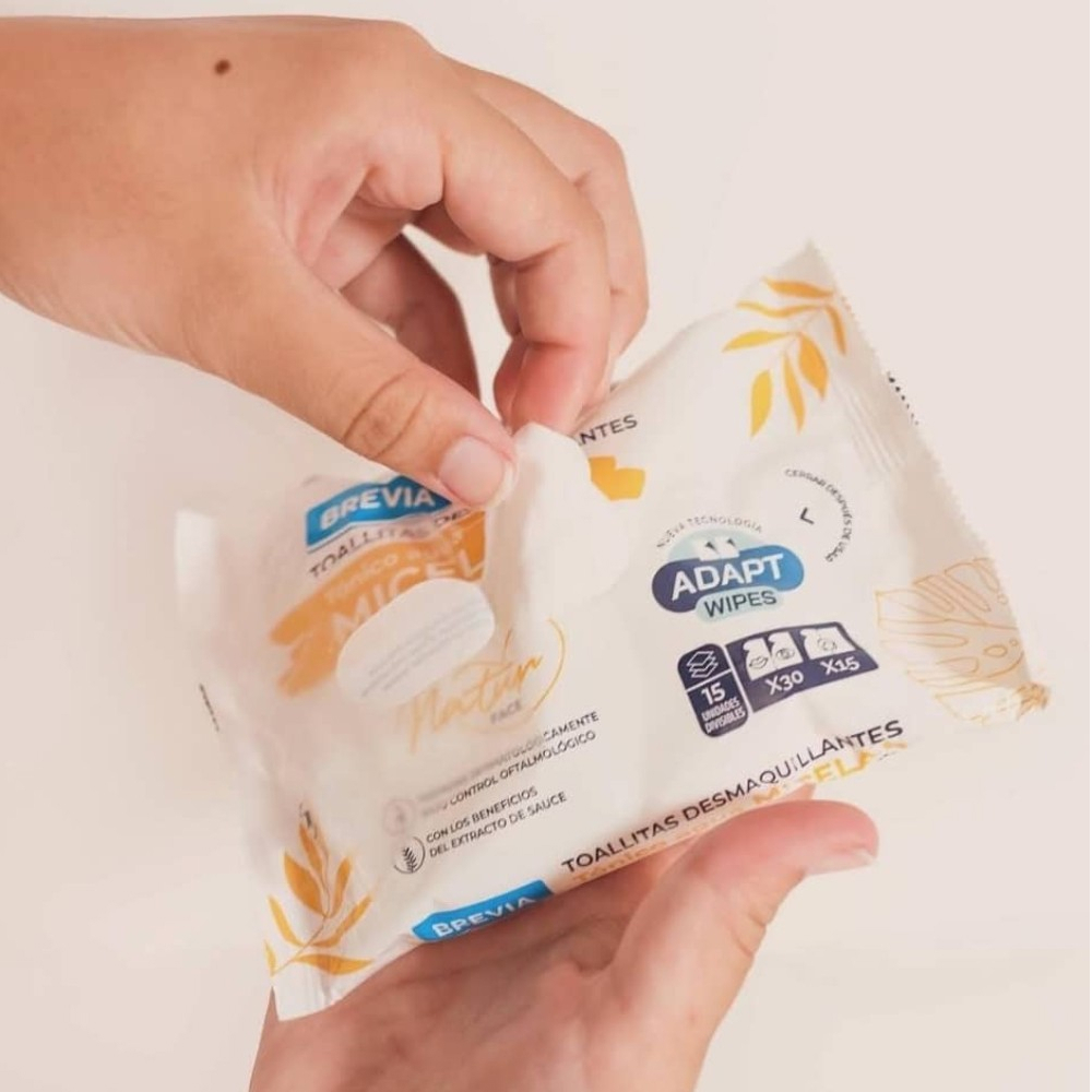 Toallitas desmaquillantes con tónico agua micelar Brevia (15 U) - Miniatura 4
