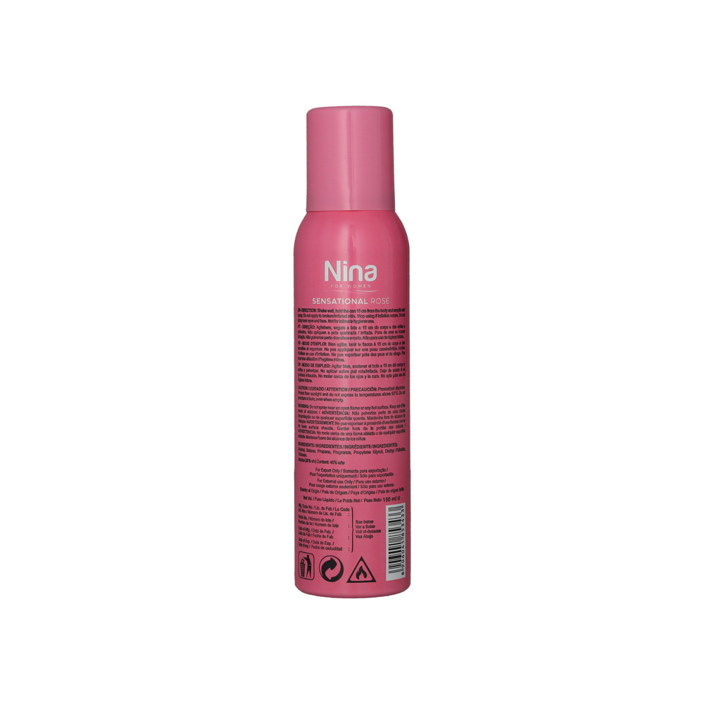 Desodorante pulverizador femenino perfección rosa Nina (150 ml) - Miniatura 3