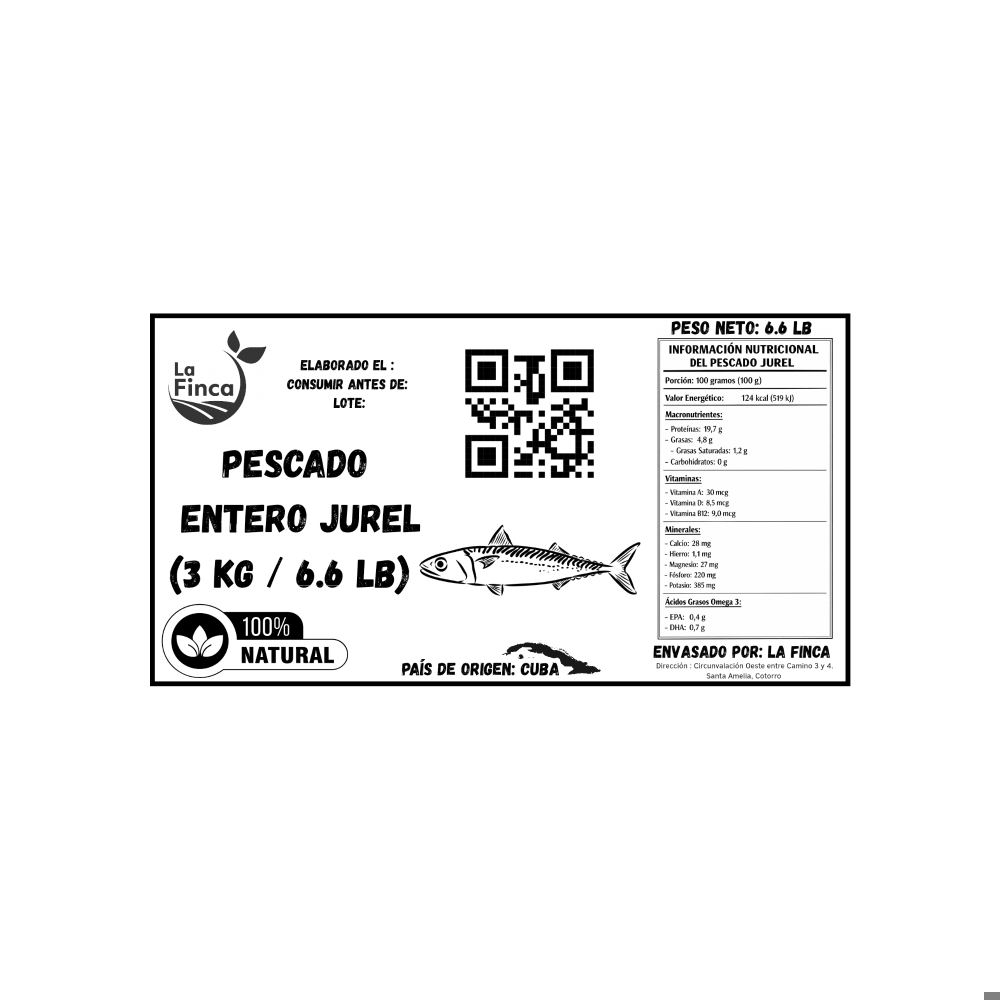 Pescado jurel entero La Finca (3 kg / 6.6 lb) - Miniatura 4
