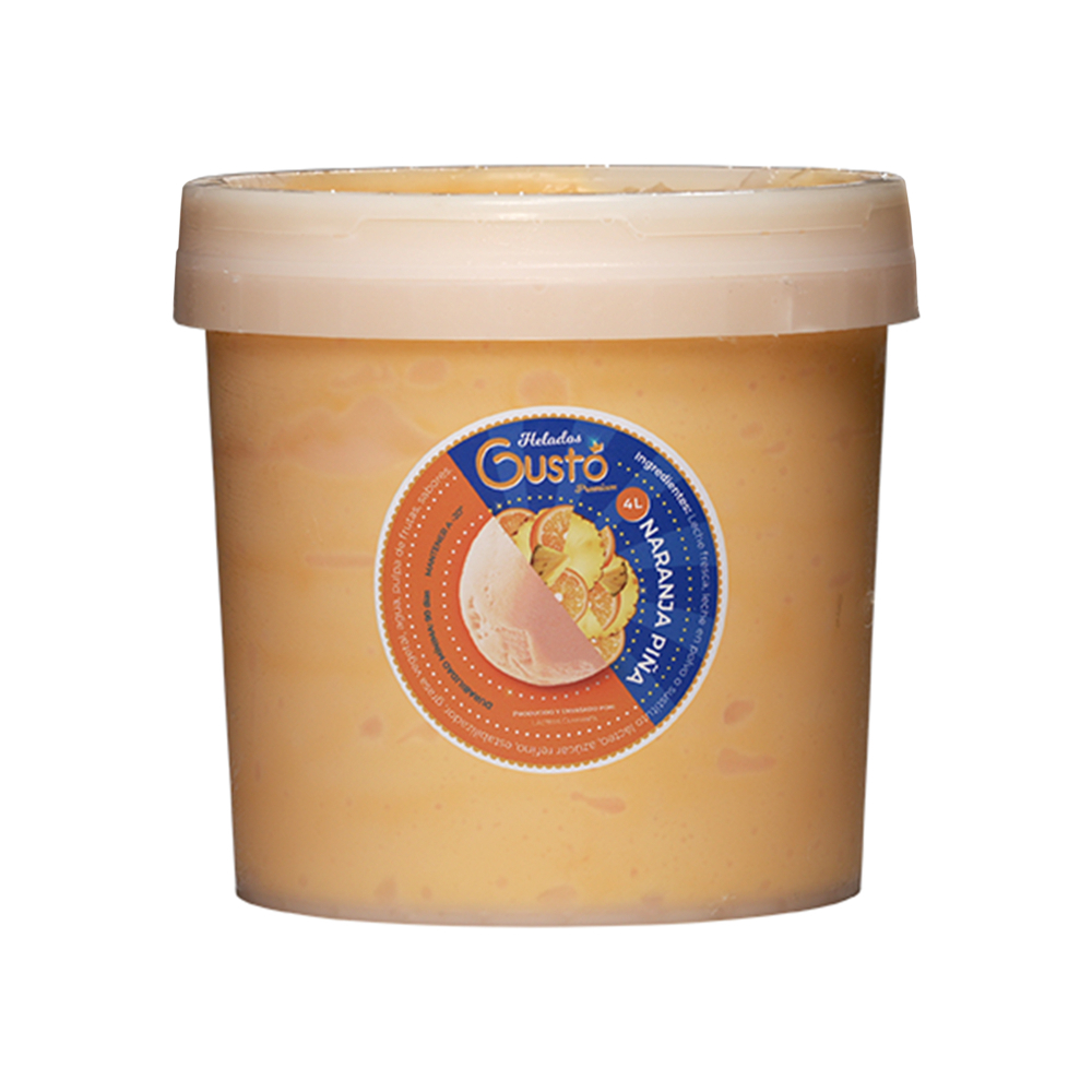 Helado Premium de naranja piña Gustó (4 L) - Miniatura 4