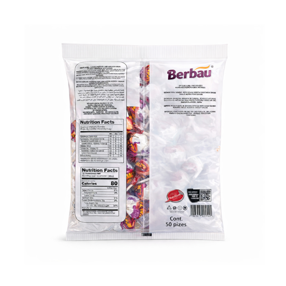 Chupa chupas Megalito sabor cereza Berbau (900 g / 1.98 lb) - Miniatura 2