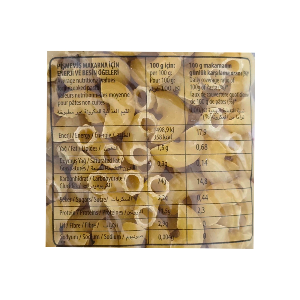 Macarrones en forma de codito Oba Eva (500 g / 1.10 lb) - Miniatura 3