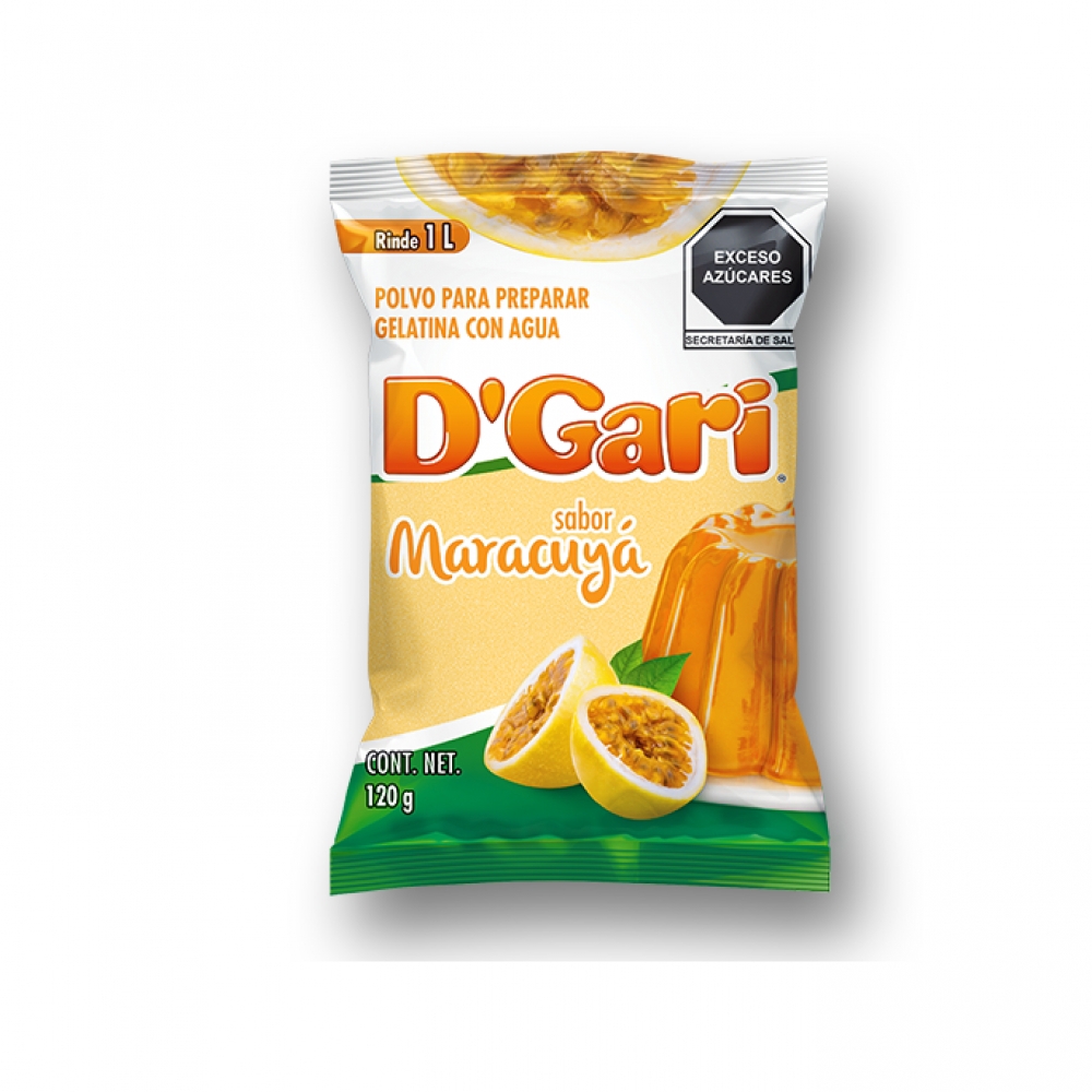 Gelatina de sabor maracuyá D'Gari (120 g / 4.23 oz) - Miniatura 2