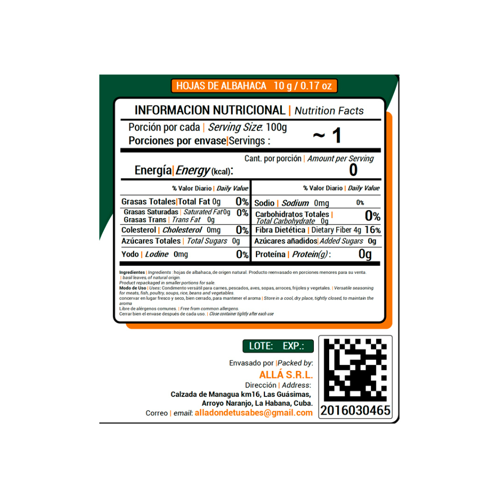 Hojas de albahaca ALLÀ (10 g) - Miniatura 3