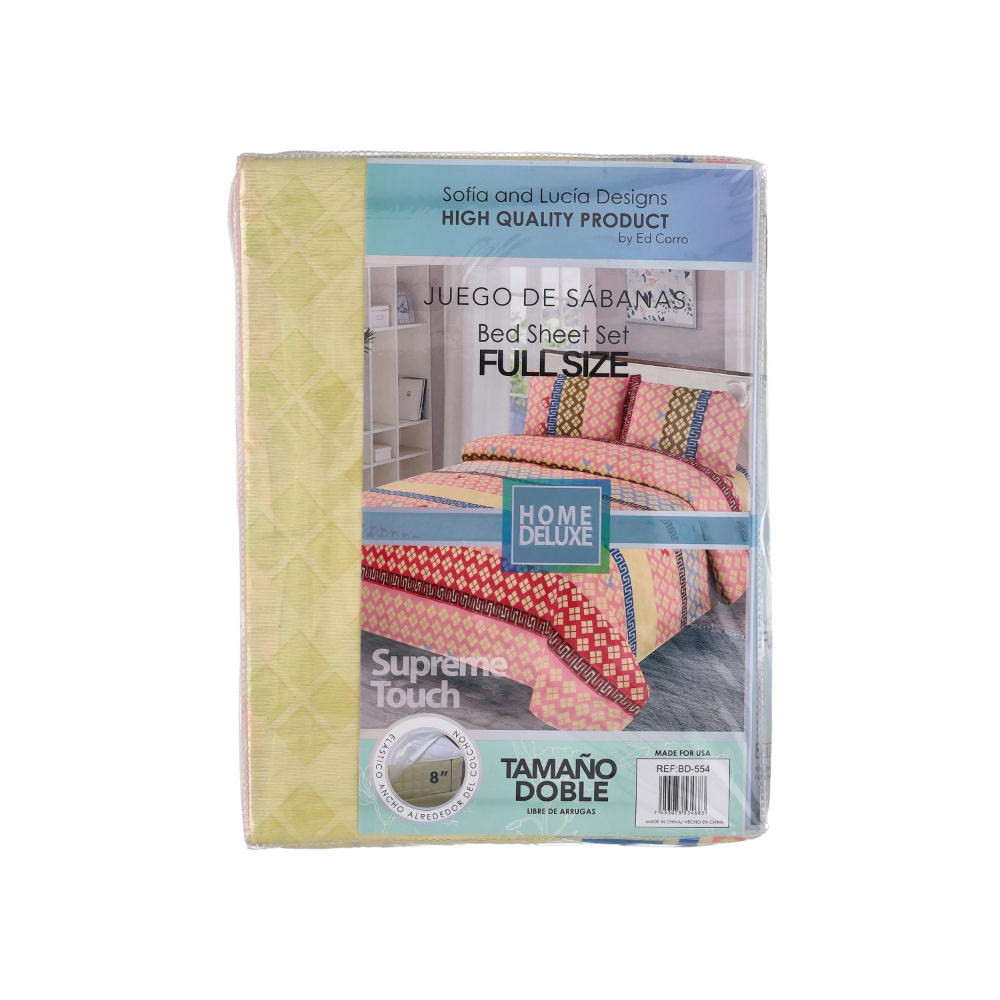 Juego de sábanas de 4 piezas con diseño de rombos Home Deluxe - Miniatura 2