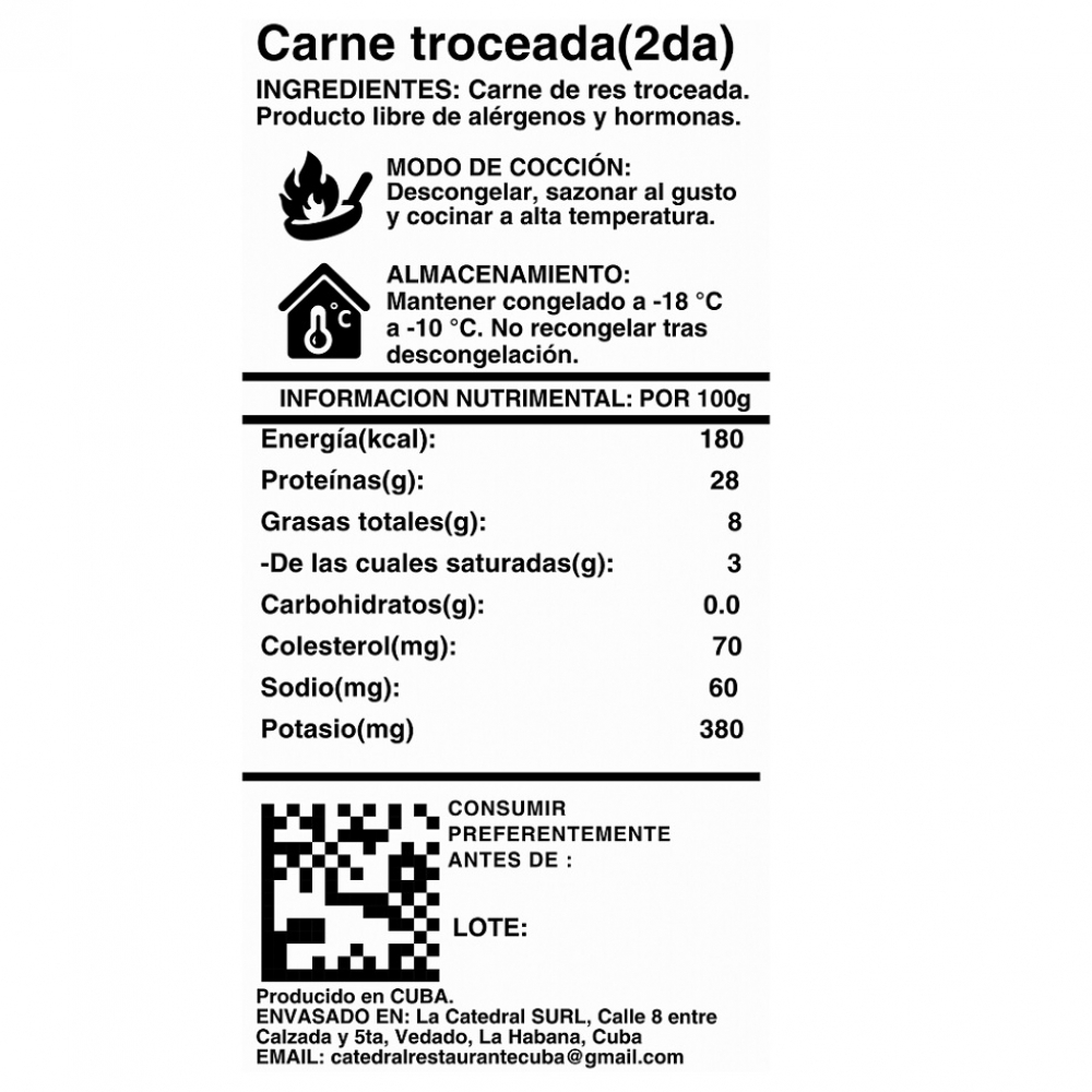 Carne de res troceada AZ Mercado-Familiar (1 kg / 2.2 lb) - Miniatura 3